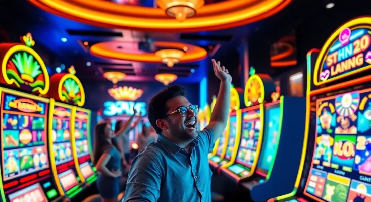 Engaging scene of players enjoying slot gacor games in an online casino environment.