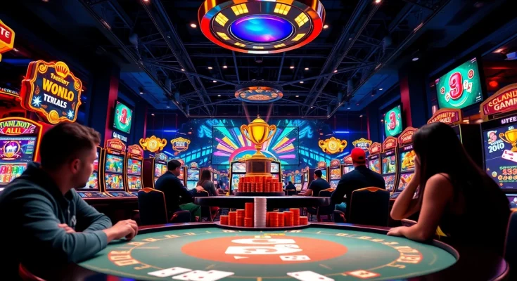 Experience excitement with gaming at dittytalk.com, featuring poker, slots, and vibrant casino visuals.