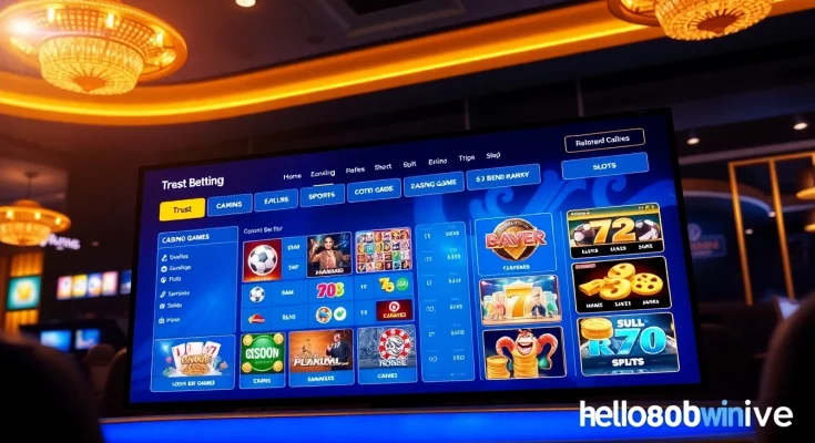 Exciting online gambling platform interface at hello88win.live showcasing a user-friendly design and dynamic casino environment.