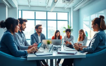 Suasana kolaborasi dinamis di antara para inovator teknologi di TandemNSI, menyoroti inovasi dan keterlibatan komunitas.
